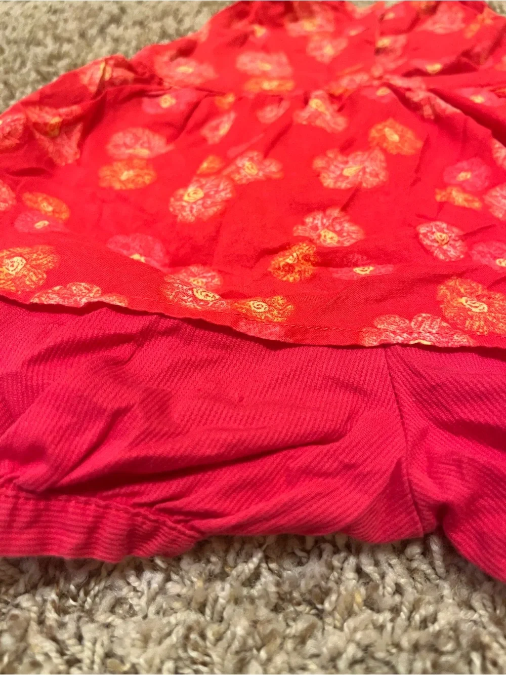 Carter's Red Floral Baby Girl Romper Dress